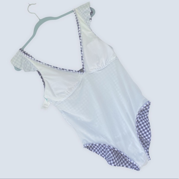 ☀️Kona Sol Ruffle Gingham High Coverage Swimsuit - Picture 5 of 6